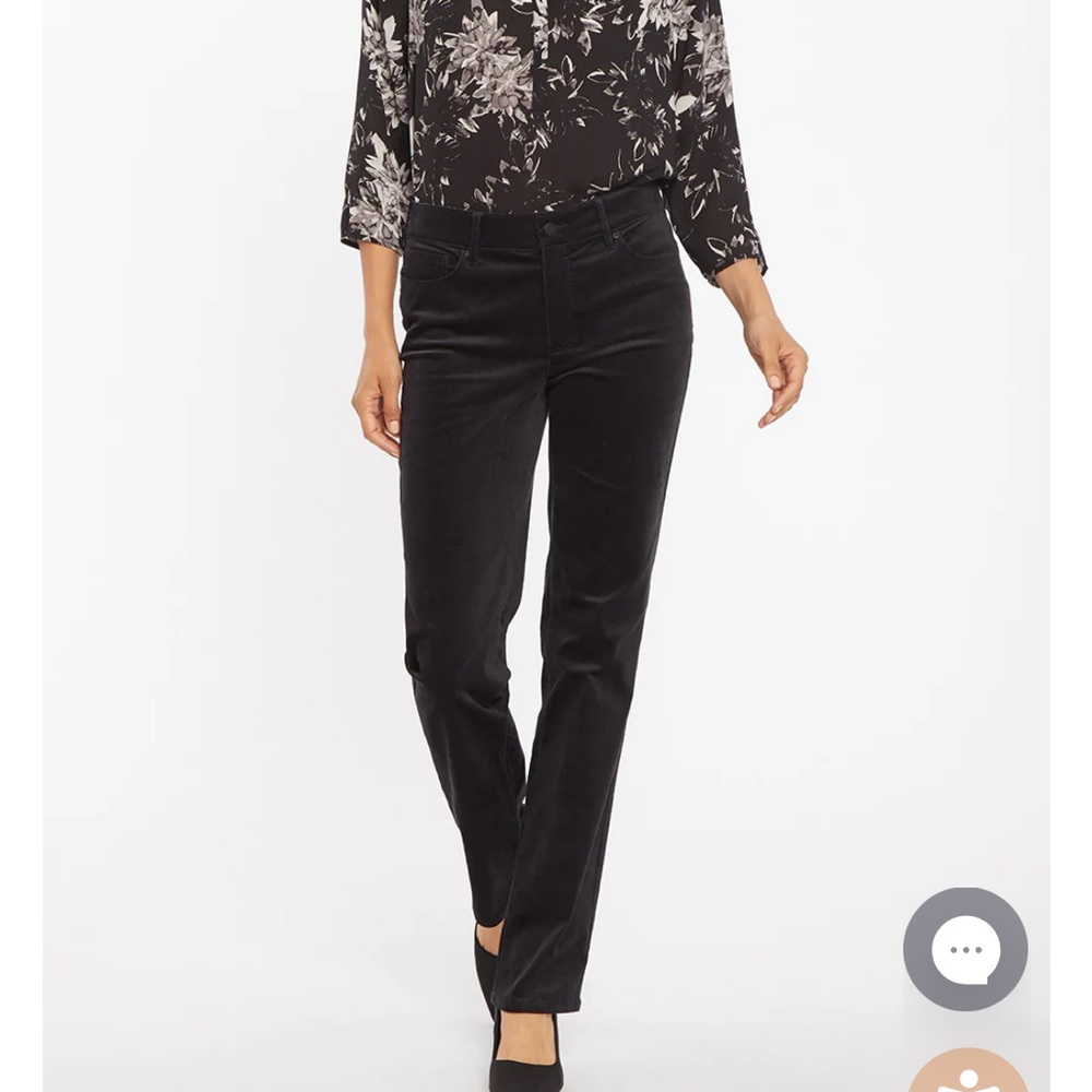 NYDJ Marilyn Straight Pant in velveteen black